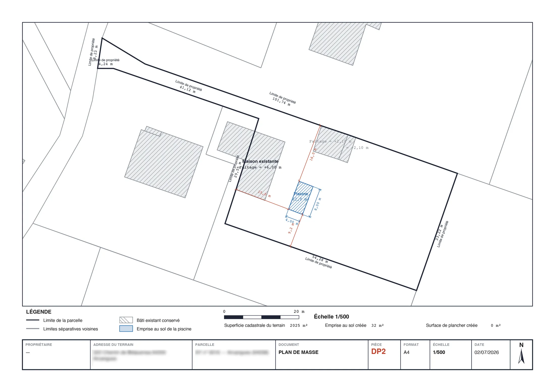 DP2 — PLAN DE MASSE — exemple réel